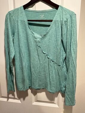 Top from Title Nine, Horny Toad brand, size L, Light teal/blue color